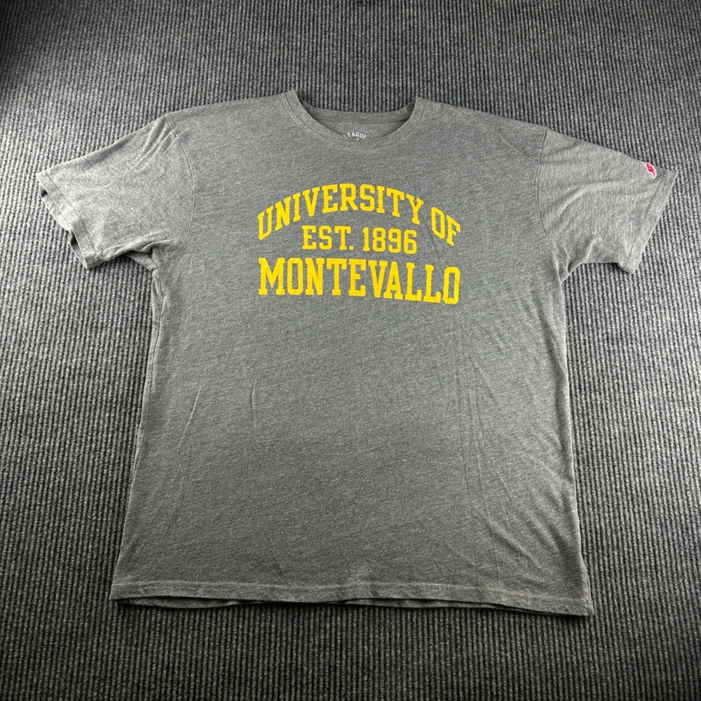League University of Montevallo T-Shirt Mens 2XL Gray Tri-Blend Short Sleeve Tee